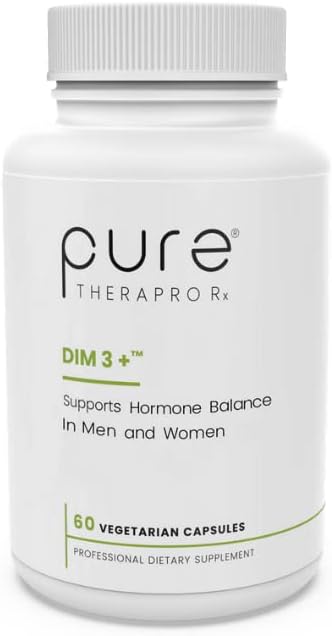 Pure Therapro Rx DIM 3+ | 60 Vegan Caps - 2 Month Supply | DIM, Curcumin & BioPerine, Supports Healthy Estrogen Metabolism in Men & Women, Antioxidant & Detoxification Support, Pharmaceutical Grade