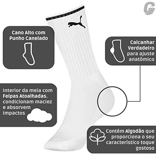 MEIA ESPORTIVA CANO LONGO - PUMA |KIT D | 39-43