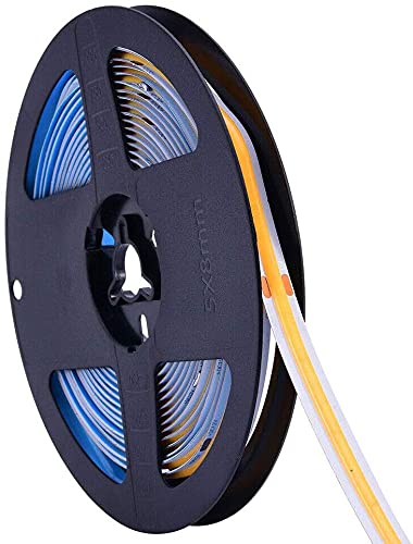 Image of 16.4FT5M COB Flexible LED Strip Light DC12V24V 528ledsm Bendable Tape (24V,Ice Blue)