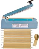Impulse Heat Sealer 8 Inch 5mm Mylar Bag Sealer Heat Seal Machine, 110v Manual Heat Sealer for Plast