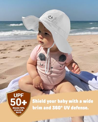 FURTALK Baby Girl Sun Hat Toddler Beach Hats UPF 50+ Wide Brim Bucket Summer Hat2