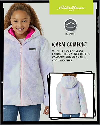 Image of Eddie Bauer Girls' Reversible Jacket - Deer Harbor Waterproof Lightweight Puffer Coat with Faux Shearling Lining (5-20)