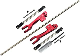 GPM For Traxxas Unlimited Desert Racer 4X4 (#85076-4) Upgrade Parts Spring Steel Rear Sway Bar & Aluminum Sway Bar Arm & Stainless Steel Linkage - 12Pc Set Red
