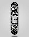  Plan B monopatin Skate Skateboard Deck Symbols Giraud Fleur De lis Silver 8.25\"x31.77\"