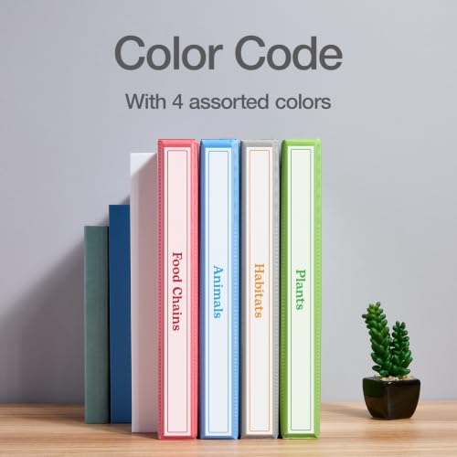 Image of Oxford 1 Inch 3 Ring Binders, 4 Pack, Assorted Colors, Holds 240 Sheets