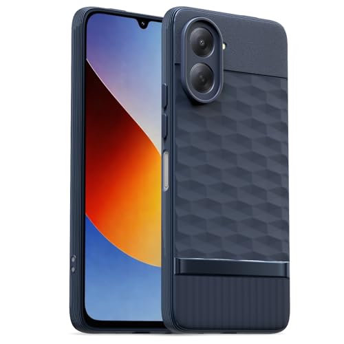 Image of Pikkme Back Cover for Redmi A7 Camera Protection 3D Hexa Cube Design Silicone Protective Bumper Case (Blue)