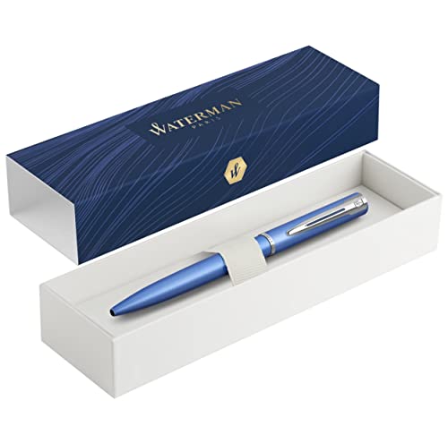 Image of Waterman Graduate Allure Ballpoint Pen, Blue Painted, Medium Nib, Blue Ink, Gift Box Ballpoint Pen