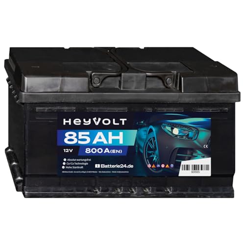 HeyVolt Autobatterie 12V 85Ah 800A Hochleistungs-Blei-Säure-Batterie, Langlebig, Kompatibel mit PKW