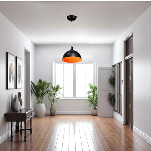 Image of GreyWings Modern Black & Gold Dome Hanging Pendant Light for Ceiling, Metal, Antique Decor, E-27 Holder, (Bulb not Included) Big Pack of 1