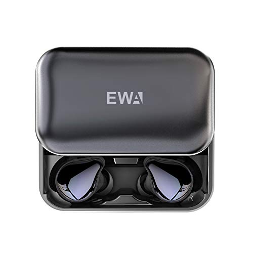 EWA T200 Bluetooth 5.0 Wireless Earbuds with 【Memory Foam Tips】2000mAh Slider Aluminum Charging