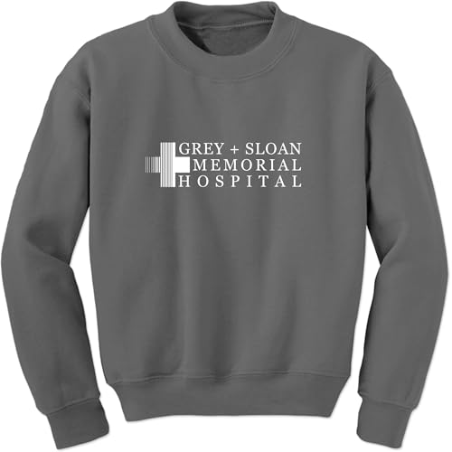 FerociTees Unisex Grey Sloan Memorial Hospital Small Charcoal Grey Crewneck Sweatshirt