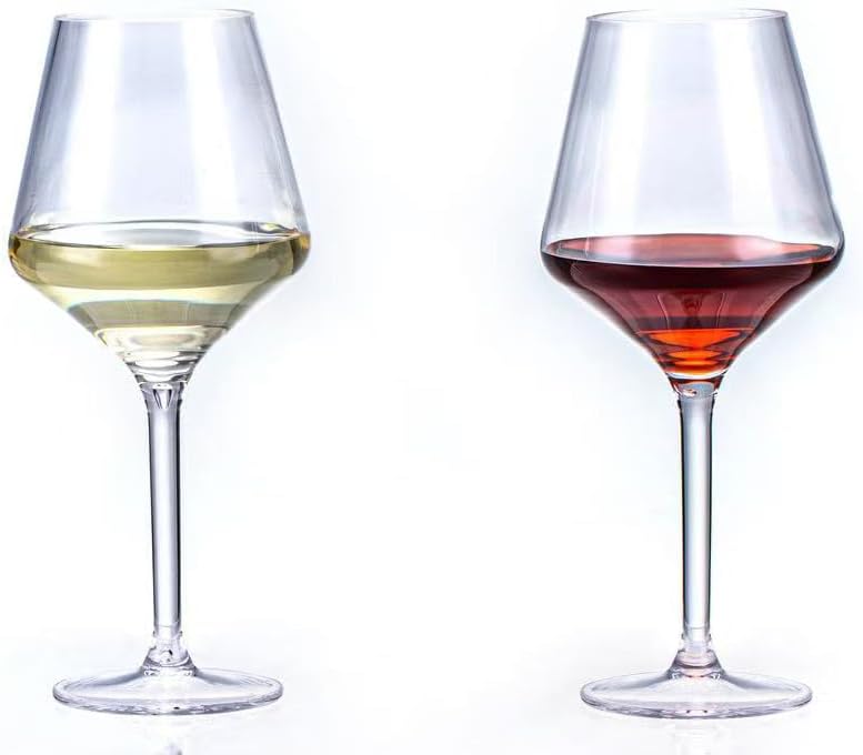 16-ounce Plastic Stem Wine Glasses, All Purpose Arcylic Glasses, set of 6 Clear Reusable Shatter-resistant Dishwasher Safe - Image 6
