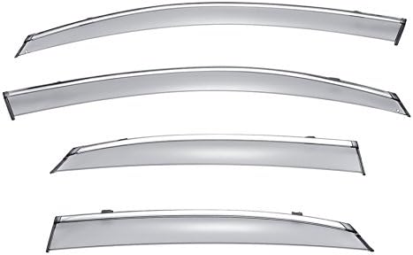 WellVisors Window Visors Wind Deflectors Compatible with Lexus 2015-2021 NX200T NX300 with Chrome Trim Rain Guards 3-847LX019