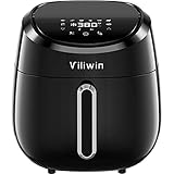 Air Fryer 4.5 QT Airfryer Touch Screen Digital Air Fryers Oven Oilless Cooker Hot Air Fryer with 8 Preset Menus Auto Shut Off Nonstick Tray 1400W Air Fryer Black