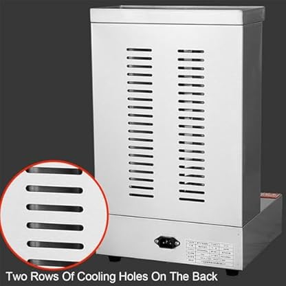 DPLWJPP Gas-Döner-Kebab-Maschine Edelstahl Vertikaler Broiler,Dönergrill Tischgrill BBQ Grillofen,Für Kebabs,Spieße Und Braten Für Haushaltspartys,B-Silver – Bild 4