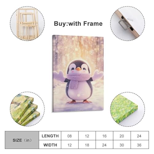 Impression sur toile pingouin 50x75cm tableau mural maison