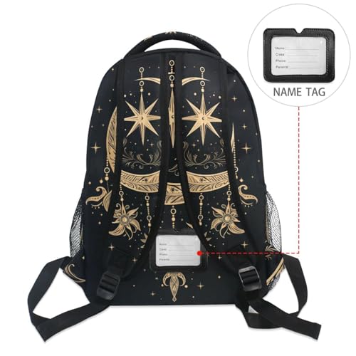 ALAZA Cresent Moon Dreamcatcher Witchy Backpack Purse with Multiple Pockets Name Card Personalized Travel Laptop Book Bag, Size M/16.9 inch4