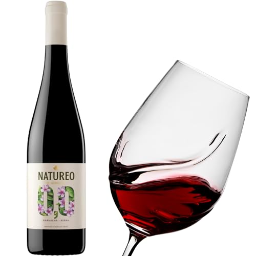 Vino sin Alcohol - Natureo 0,0 Garnacha Tinto 2022 - Ideal para Iniciados, acostumbrarse al Sabor del Vino, Garnacha con un sabor suave