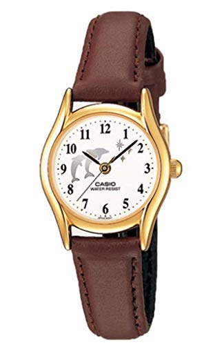Casio Womens Brown Leather Analog Watch LTP1094Q-7B9