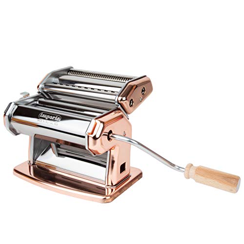 Imperia Pasta Maker Machine, Copper, Made in Italy - Heavy Duty Steel Construction w/Easy Lock Dial...