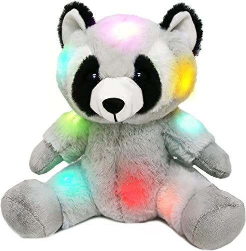 Bstaofy Light Up Raccoon Stuffed Animal Led Glow Soft Plush Toy Colorful Companion Birthday Christmas For Kids, 10'' #TOP18