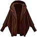 Womens Fuzzy Sherpa Cardigan Jackets Winter Oversized Fleece Open Front Long Sleeve Hooded Coats Warm Sweaters (Coffee,3X-Large)