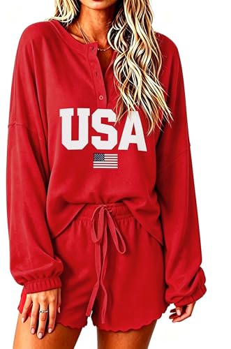 Image of Roshop Halloween Pajama Women's Pumpkin Matching Top & Shorts Loungewear Set