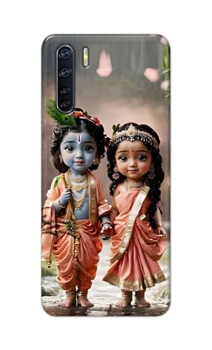 Image of Printed Hard Back Cover for Oppo Reno 3 4G Back Cover (Radha Krishna Love -J2) -190724(EA)