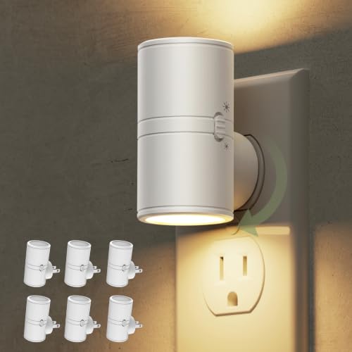 Image of L LOHAS LED Night Light, Soft White 3000K, Light Sensor, White Shade,6 Pack