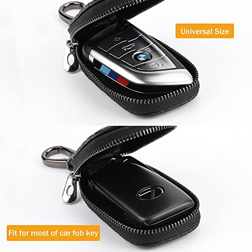 Amiss Universal Key Fob Cover Case, Car Key Case, Key Fob Protector, Genuine Leather Car Smart Key Chain Keychain Holder… - Image 5