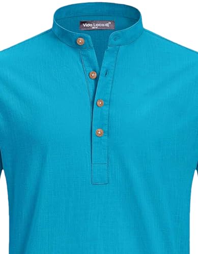 Image of Univibe Men Solid Cotton Blend Straight Kurta Shirt