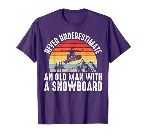 Ing Never Underestimate An Old Man With A Snowboard T-shirt