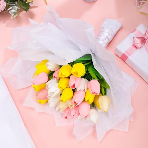 woric 100 Blatt Seidenpapier Weiß, 50x70 cm Packseide Verpackungsmaterial Seidenpapier Geschenkpapier für Weihnachten Deko Hochzeit Geburtstag Basteln Verpacken DIY