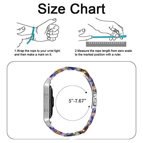 Image of Resin Band Compatible with Fitbit Blaze,Women Men Metal Frame Housing+ Resin Accessory Band Wristband Strap Blacelet for Fitbit Blaze Smart Watch Fitness(Blue)