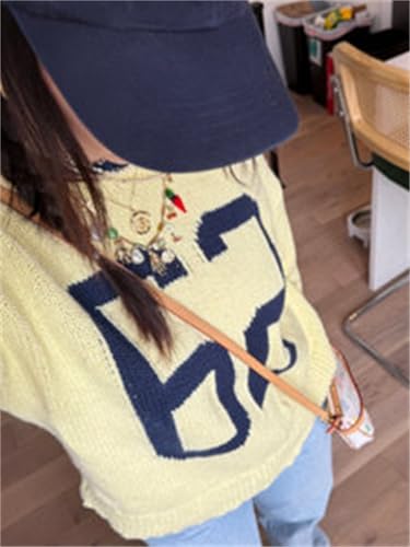 Women Y2k Number Graphic Pullover Sweater Preppy Oversized Long Sleeve Crewneck Knitwear Vintage Going Out Streetwear3