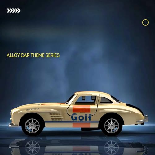 Image of 1:36 Scale Die Cast Mercedez-Benz Alloy Car Toy | Openable Doors | Rubber Tyres | Rear Wheel Pull-Back | Metal Body Model Car | Gulf Racing Edition | Collectible Vehicle for Kids & Adults