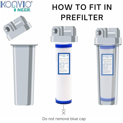 Image of KONVIO NEER 9 Inch PP Yarn Wound Sediment Water Filter Cartridge, Heavy Duty Threaded MLT Spun Pre Filter Cartridge Compatible for 10 Inch Pre-Filter Housing of All Water Purifier | Pack of 2