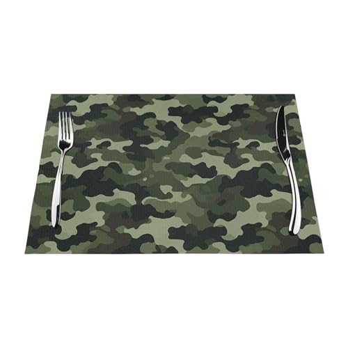 Sets de table camouflage vert pour repas en terrasse et d'extérieur - 5