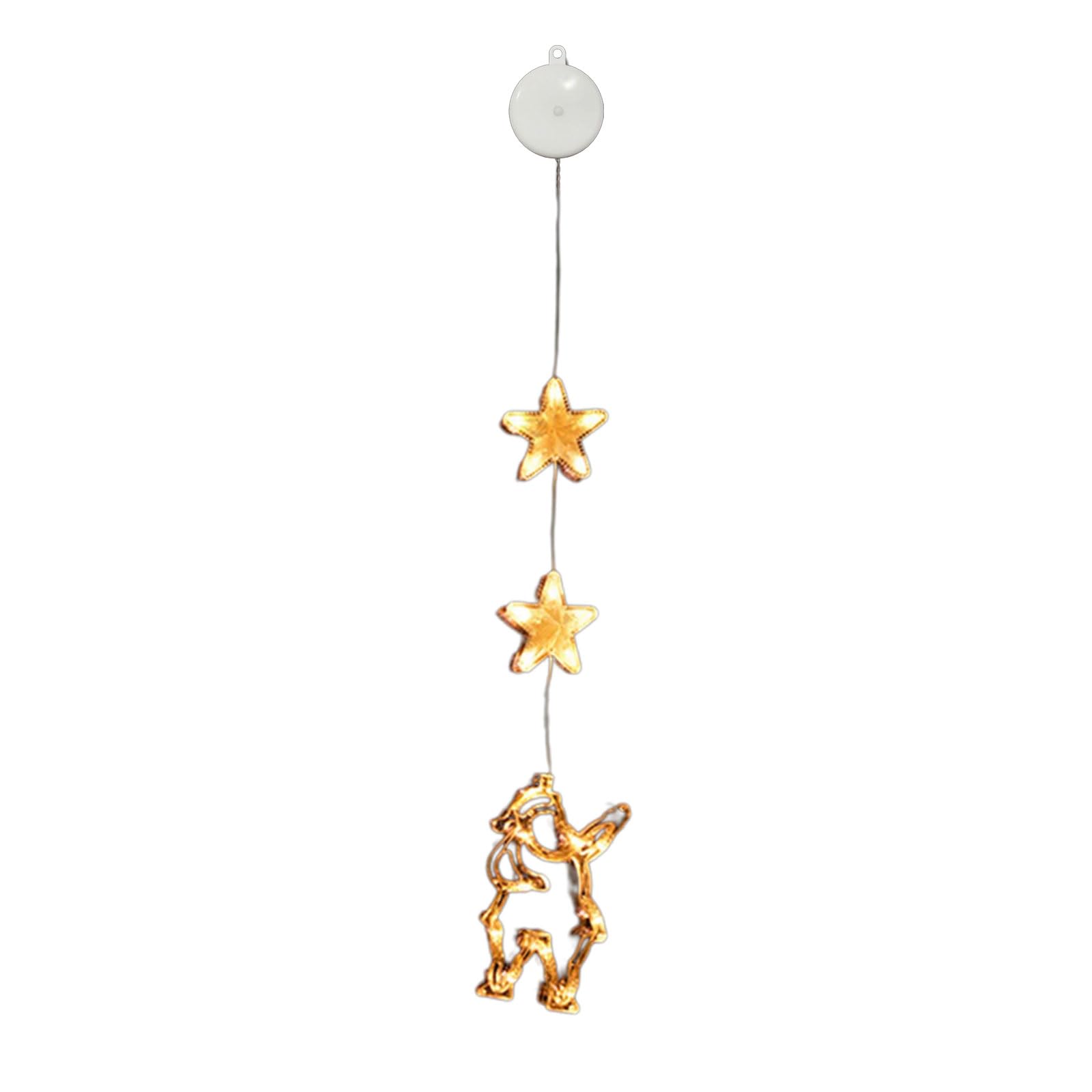 Kalttoy White LED Christmas Pendant Lights Battery Operated Hanging Lamp for Window Stylish Festival Home Decoration Battery Operated Lamps