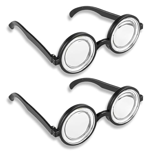 WUSJCOF Lunettes de Nerd - Lunettes amusantes à monture d'écaille sans ordonnance - Accessoire de déguisement pour grand-mère, nerd, professeur fou ou scientifique (noir)