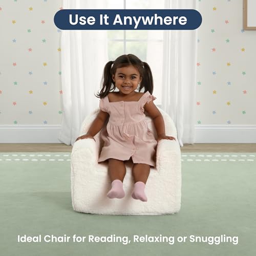 Delta Children - Serta Counting Sheep Kids Sherpa Foam Chair, Cream - image 2