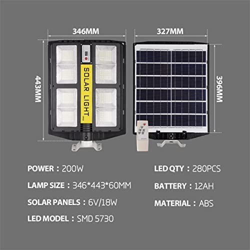 Lampadaire solaire d'extérieur 200W avec 280 LED et télécommande - 7