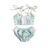 🍉Paquete: 1xTop de tirantes de natación + 1xBraga de baño para niñas pequeñas. La tecnología de procesamiento única evita que el traje de baño se desvanezca y brinda una experiencia cómoda para las princesas.