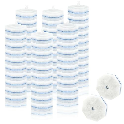 KINDLUME 60 Piezas Escobilla Baño Desechable, Recambio Escobilla WC, Cepillo Inodoro, Diseño Octogonal con ABS Reforzado y Cabeza de Esponja, para Limpieza de Inodoro, Lavabo y Bañera