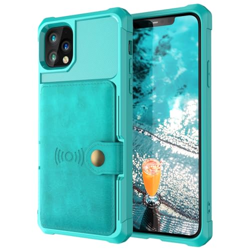 Protection intégrale iPhone 14 Pro Max étui rabat cuir vert magnétique