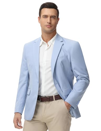 TURETRENDY Men's Casual Blazer Jacket One Button Sport Coat Lightweight Slim Fit Suit2