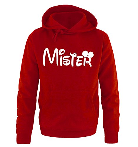 Mister - Mickey - Herren Hoodie - Rot/Weiss Gr. XL