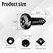 4Sets Black Anti-Theft License Plate Screws Kits, Rustproof Stainless Steel Car Tag Mounting Hardware, M6 (1/4