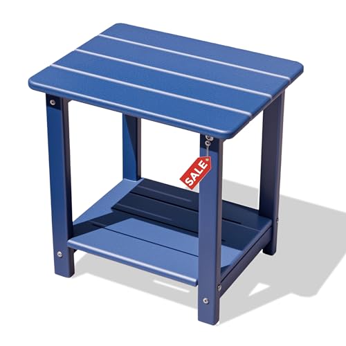 HZLBZYON Blauer Quadratischer 2-stöckiger Adirondack Beistelltisch