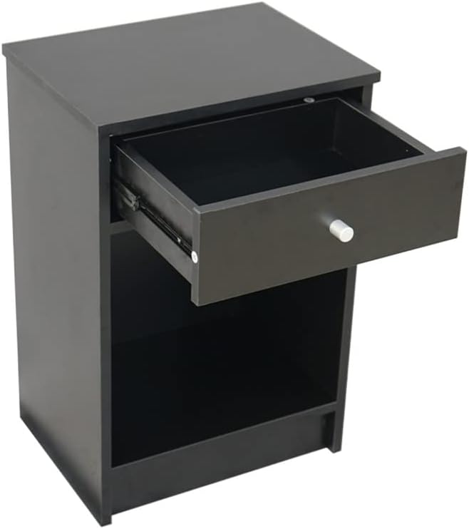 Miniatura 4 de be current Mesita de noche con cajón deslizante, mesa auxiliar de dormitorio, mesa auxiliar de madera, mueble de almacenamiento para sofá, mesita